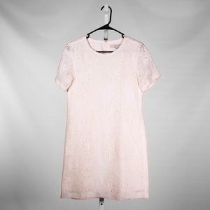 Ann Taylor Women's Dress Ivory Lace Embroidered Mesh Lined A-Line Shift Small